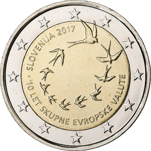 Slovenia, 
  
  2 euro, 
  
  10e anniversaire de l'euro