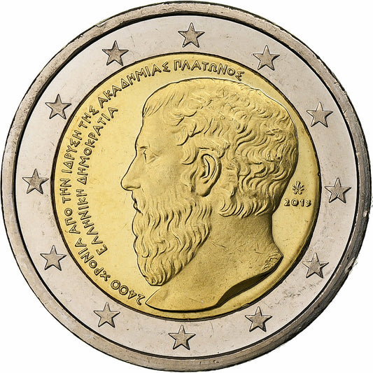 Grecia, 
  
  2 euro, 
  
  Academia platoniciană