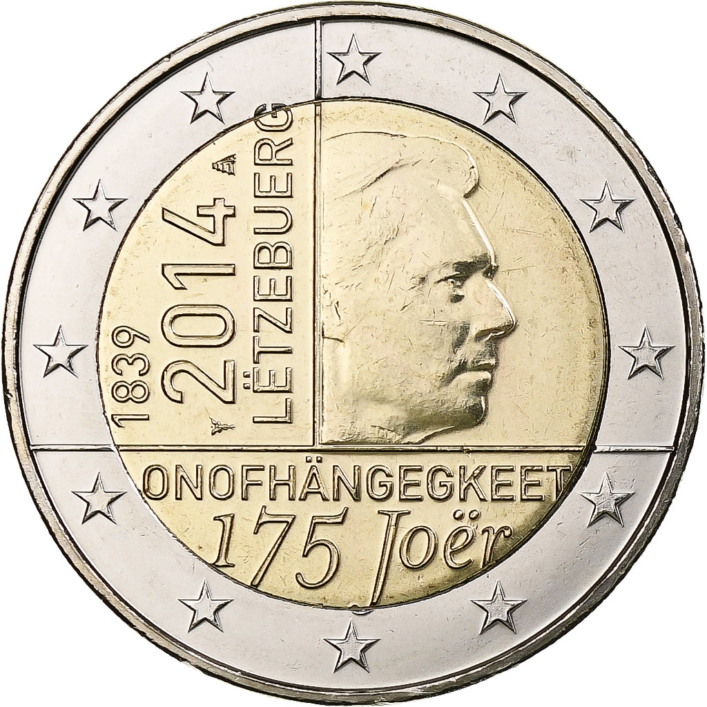 Luxemburg, 
  
  2 euro, 
  
  175-a aniversare - Independența Luxemburgului