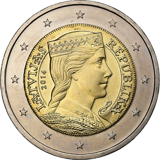 Letonia, 
  
  2 euro, 
  
  2014