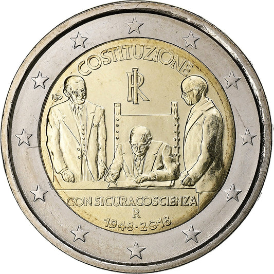 Italia, 
  
  2 euro, 
  
  Constituția Republicii Italiene