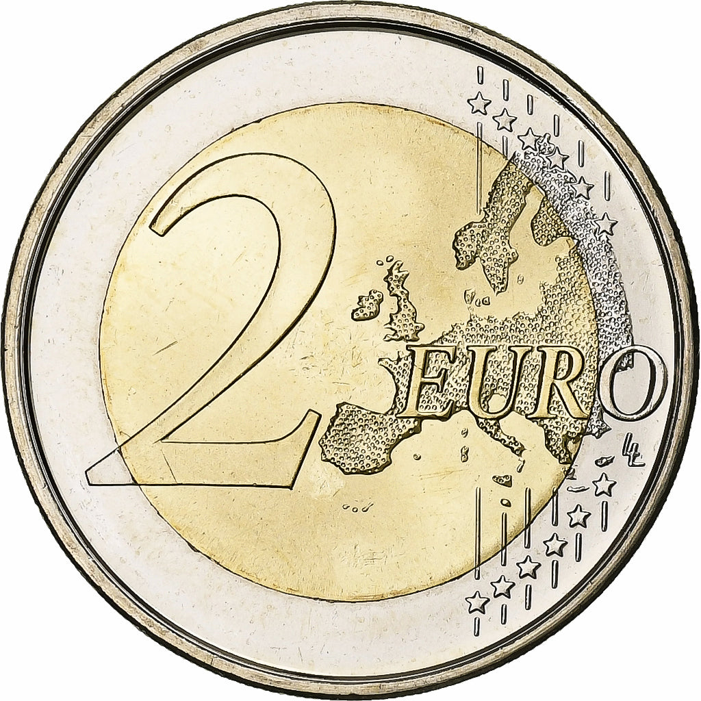 Spania, 
  
  2 euro, 
  
  10 ani de euro numerar