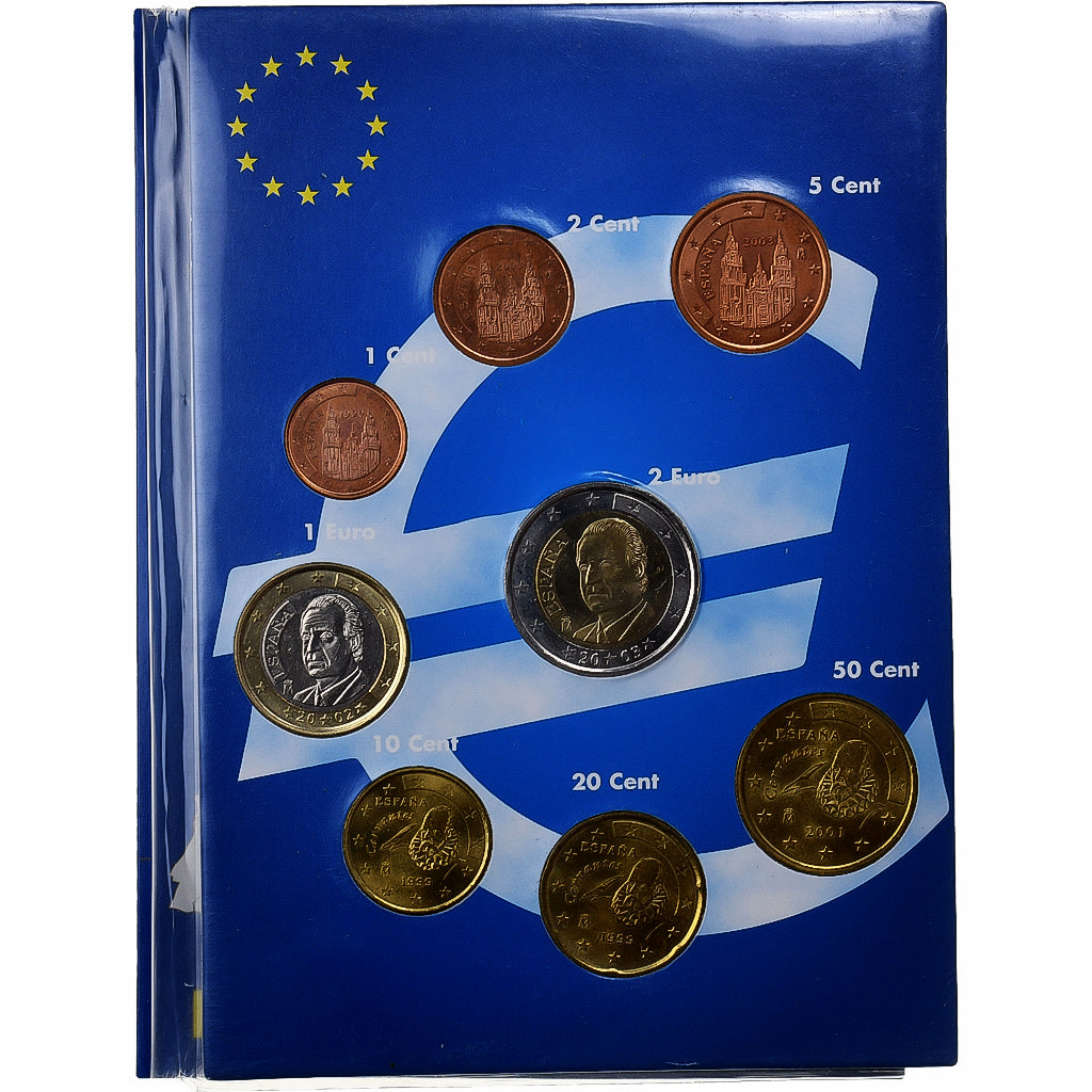 Spania, 
  
  Set 1 ct. - 2 euro, 
  
  Set de euro