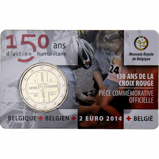 Belgia, 
  
  2 euro, 
  
  150 de ani de Cruce Roșie