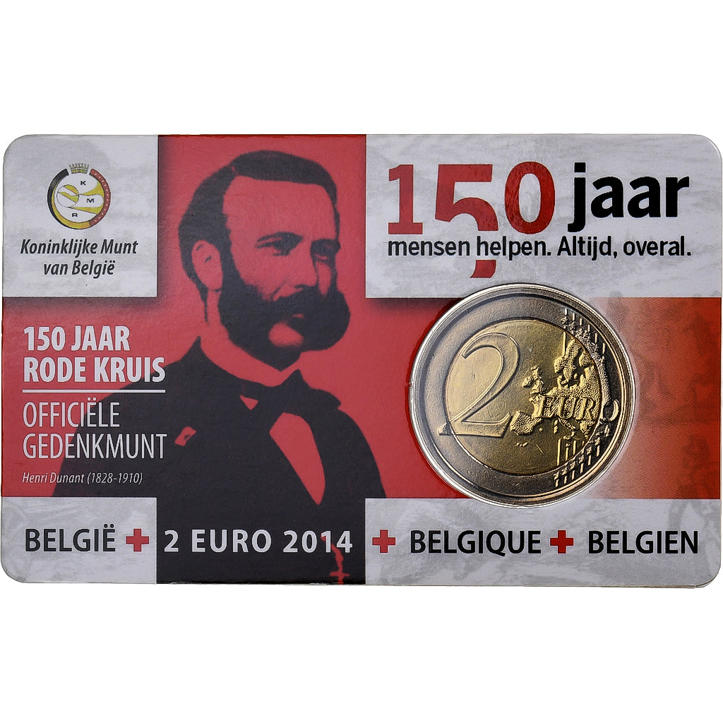 Belgia, 
  
  2 euro, 
  
  150 de ani de Cruce Roșie