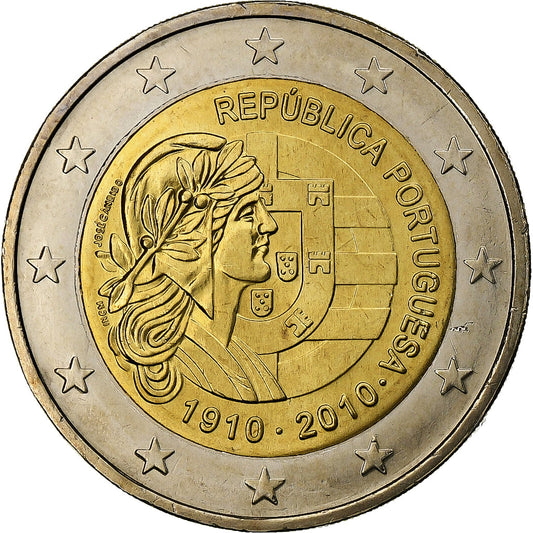 Portugalia, 
  
  2 euro, 
  
  Republica Portugheză