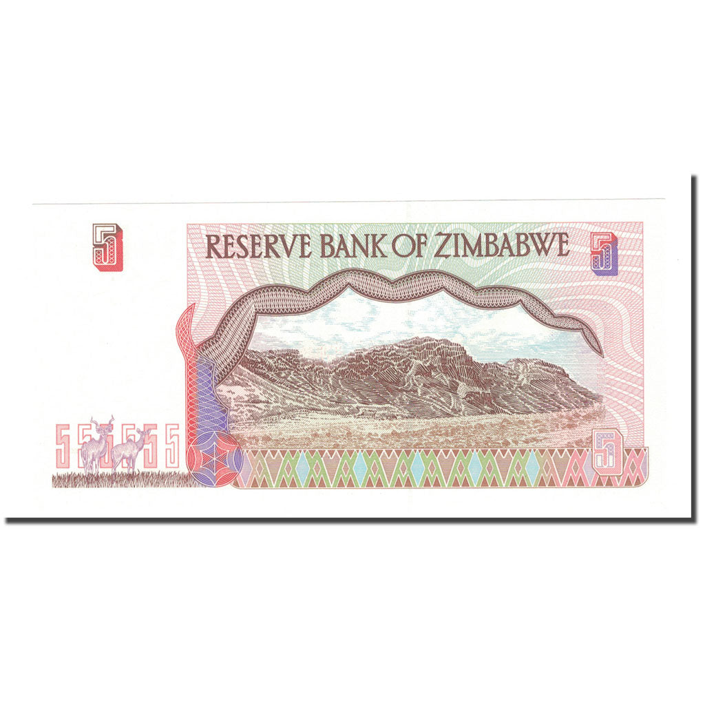 bancnota, 
  
  Zimbabwe, 
  
  5 dolari