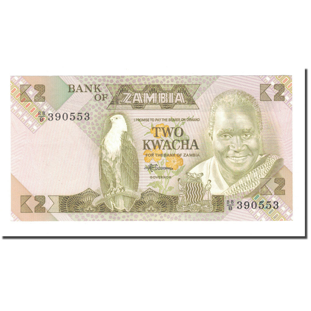 bancnota, 
  
  Zambia, 
  
  2 Kwacha