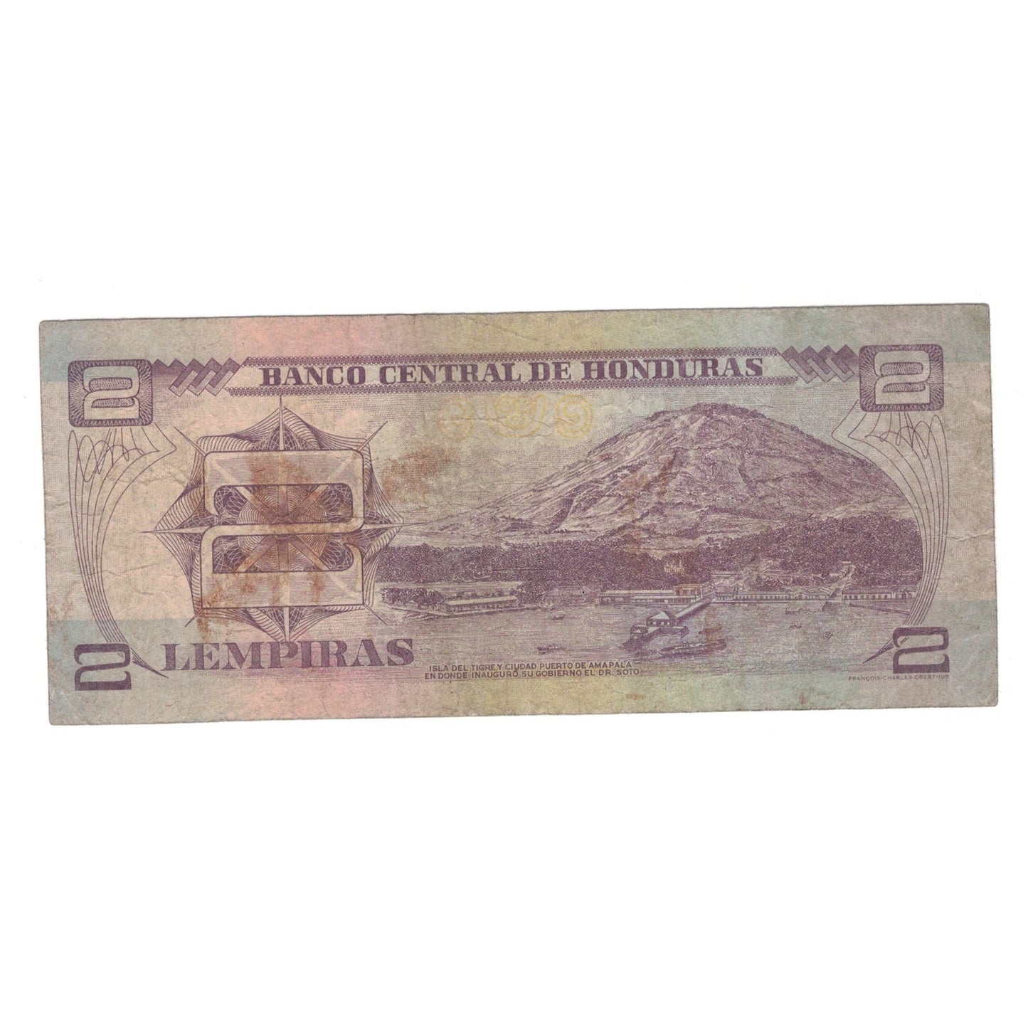 bancnota, 
  
  Honduras, 
  
  2 Lempiras