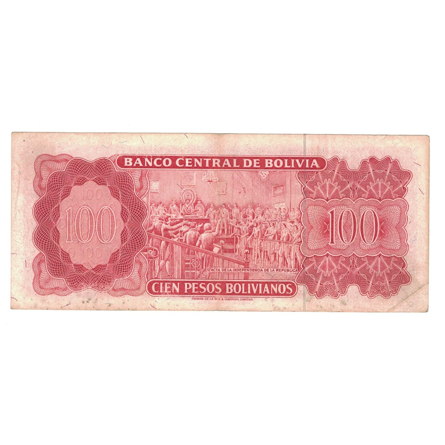 bancnota, 
  
  Bolivia, 
  
  100 de pesos boliviani