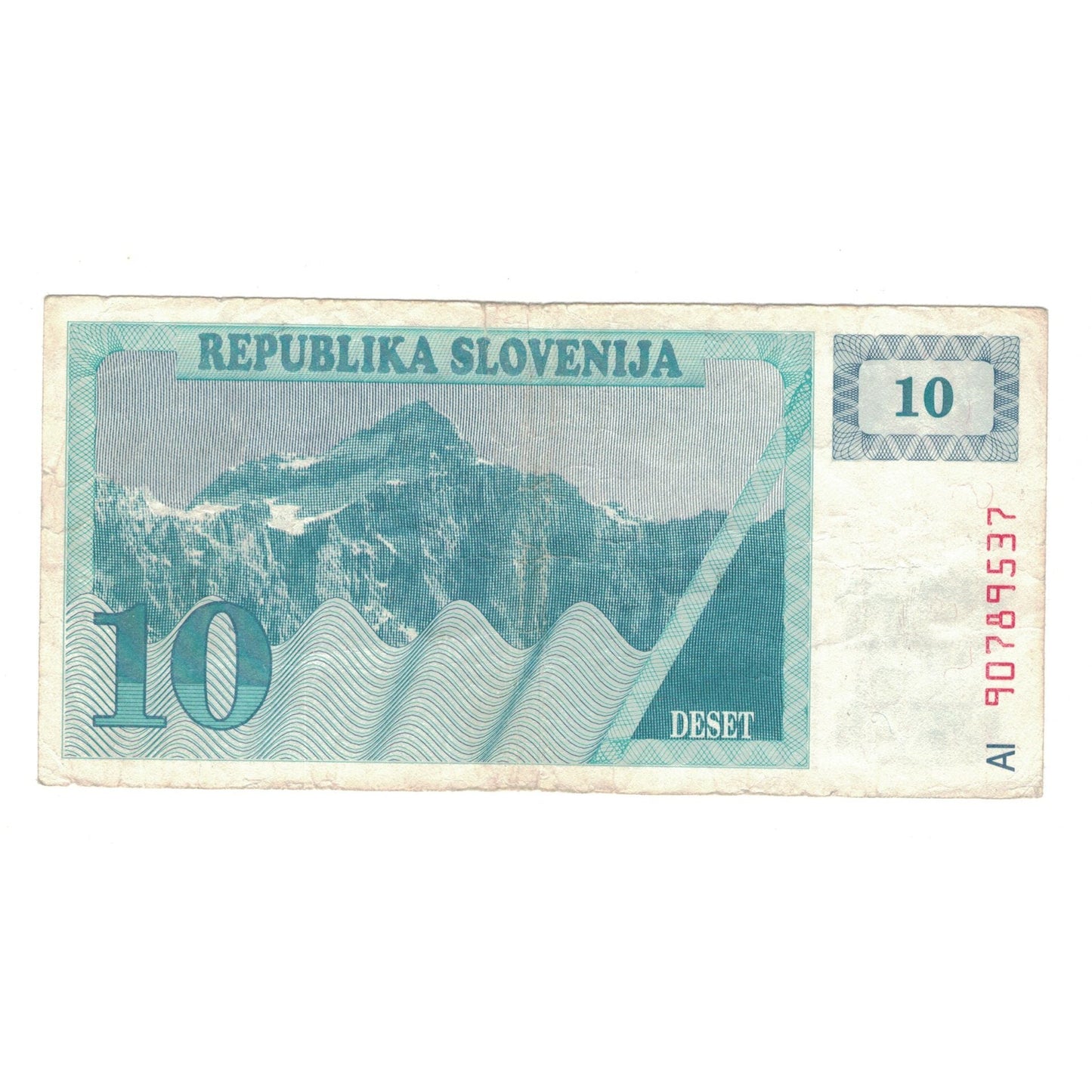 bancnota, 
  
  Slovenia, 
  
  10 (Tolarjev)