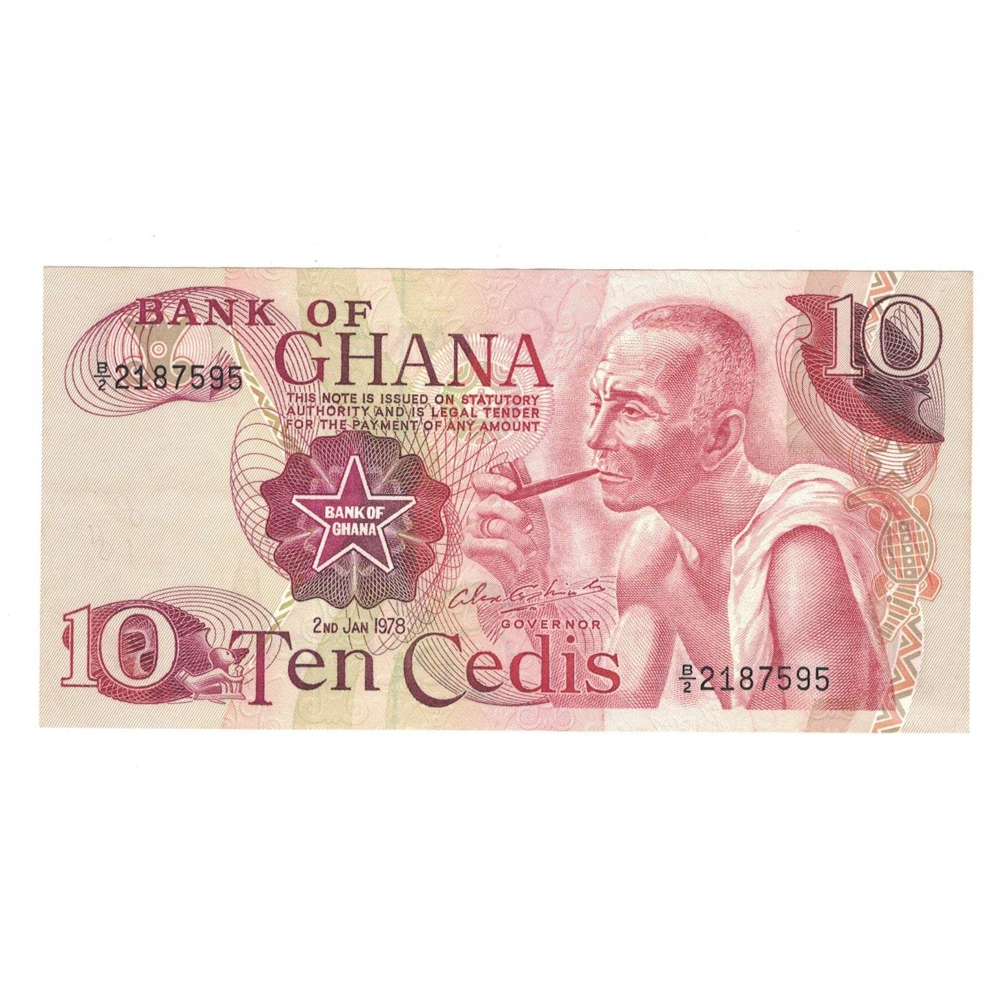 bancnota, 
  
  Ghana, 
  
  10 Cedis