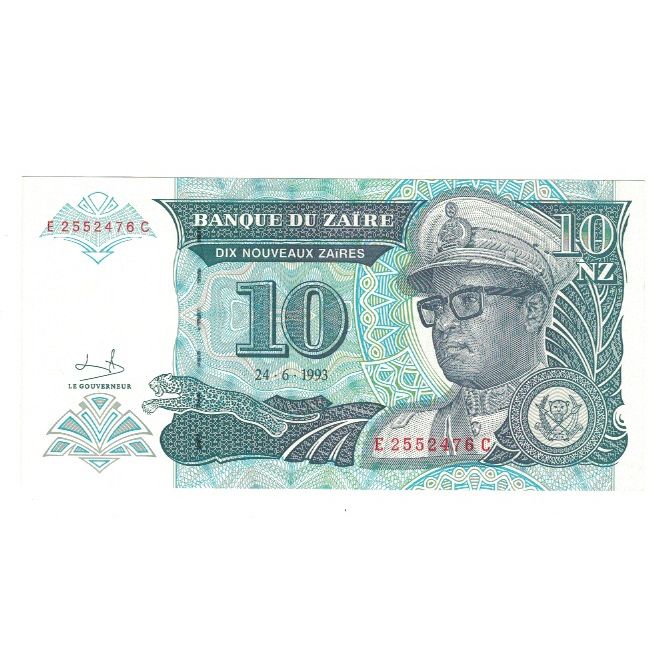 bancnota, 
  
  Zair, 
  
  10 Nouveaux Zaïres