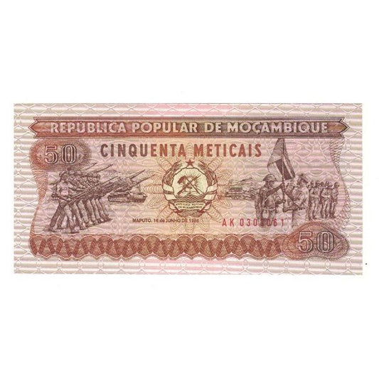 bancnota, 
  
  Mozambic, 
  
  50 Meticais