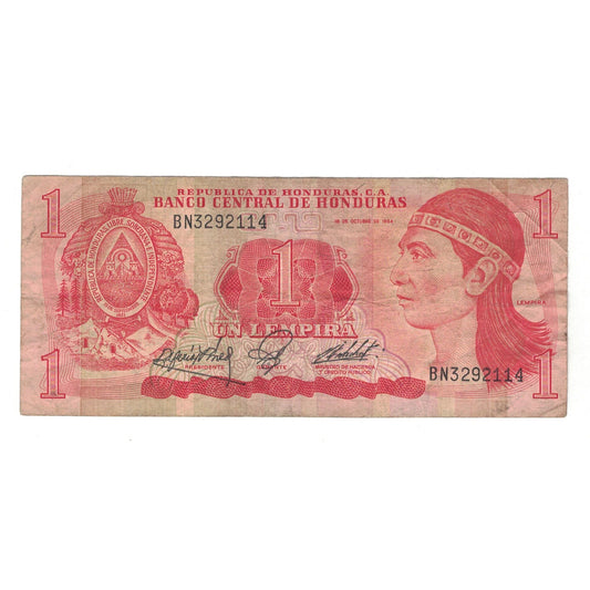 bancnota, 
  
  Honduras, 
  
  1 Lempira