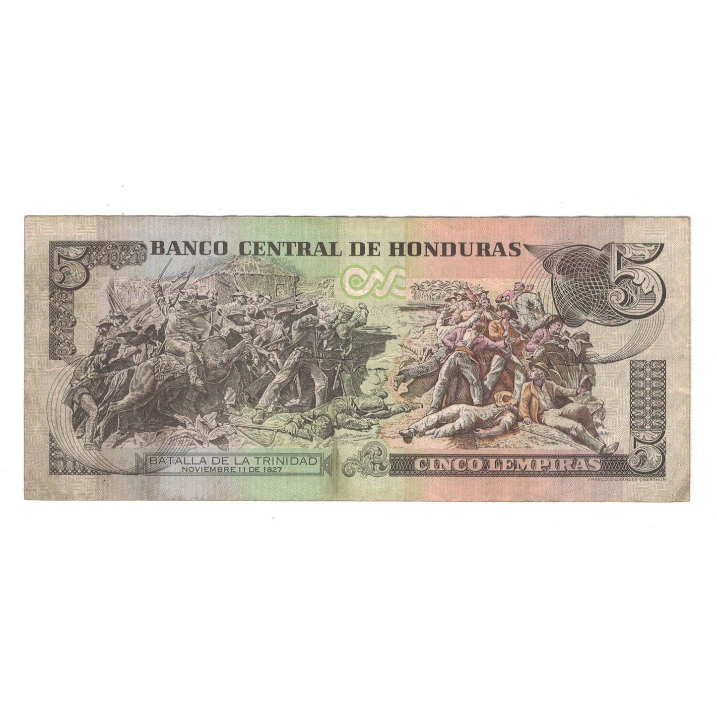 bancnota, 
  
  Honduras, 
  
  5 Lempiras