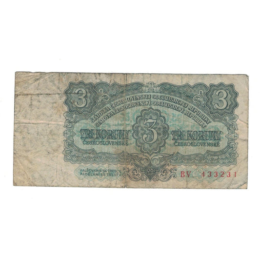 bancnota, 
  
  Cehoslovacia, 
  
  3 Koruny