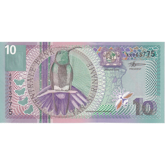 Surinam, 
  
  10 Gulden, 
  
  2000