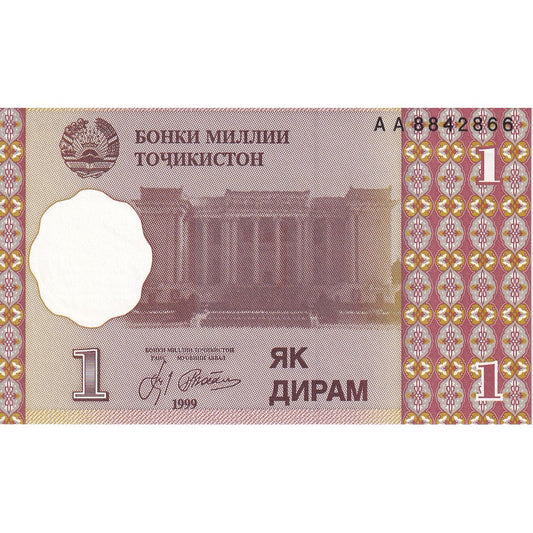 Tadjikistan, 
  
  1 Diram, 
  
  1999