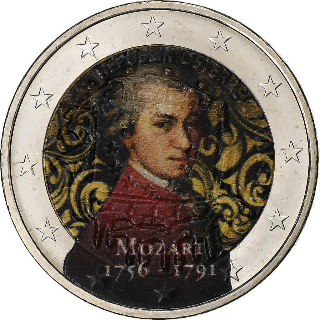 Austria, 
  
  2 euro, 
  
  Mozart