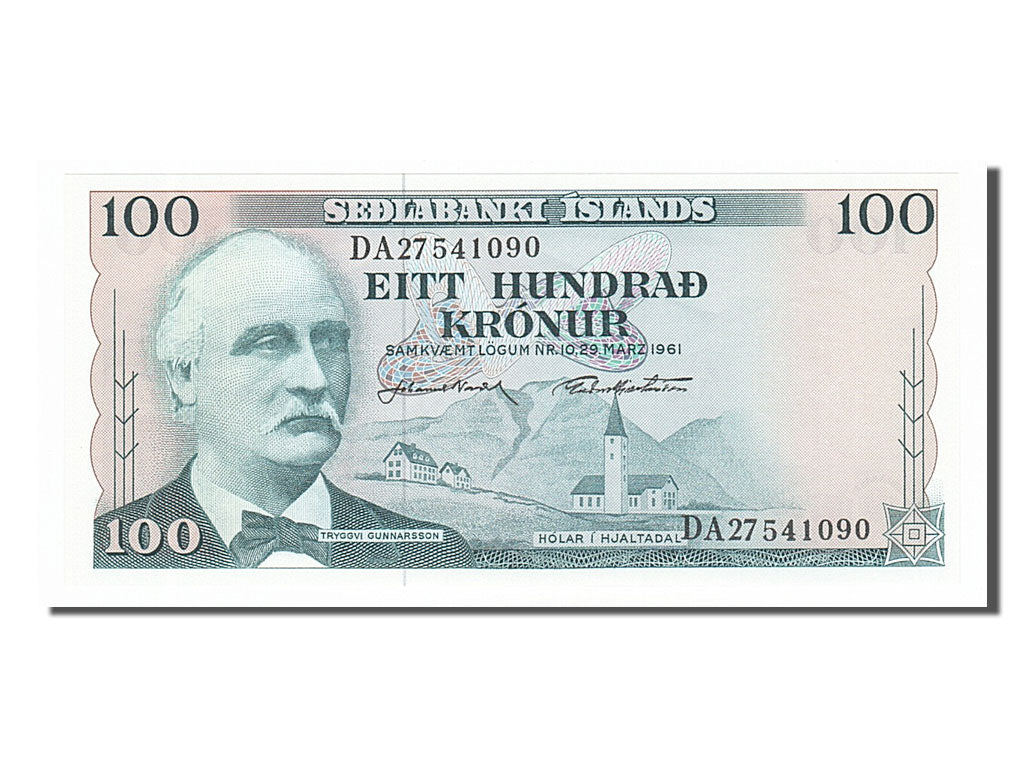 bancnota, 
  
  Islanda, 
  
  100 de coroane