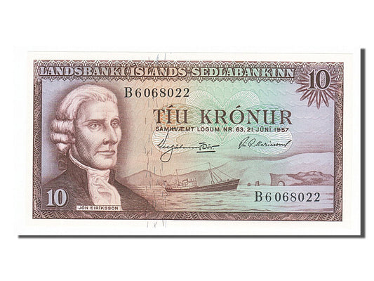 bancnota, 
  
  Islanda, 
  
  10 Kronur