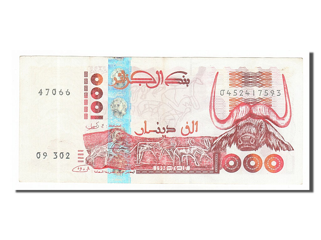 bancnota, 
  
  Algeria, 
  
  1000 de dinari