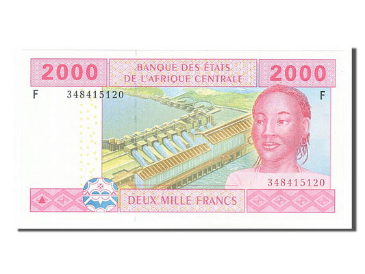 bancnota, 
  
  Statele Africii Centrale, 
  
  2000 de franci