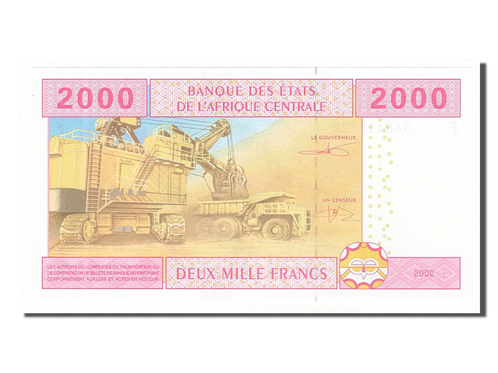 bancnota, 
  
  Statele Africii Centrale, 
  
  2000 de franci