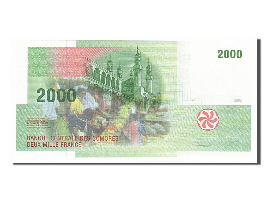 bancnota, 
  
  Comore, 
  
  2000 de franci