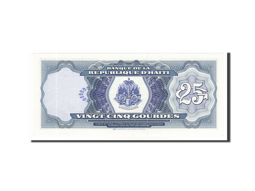 bancnota, 
  
  Haiti, 
  
  25 de gourde