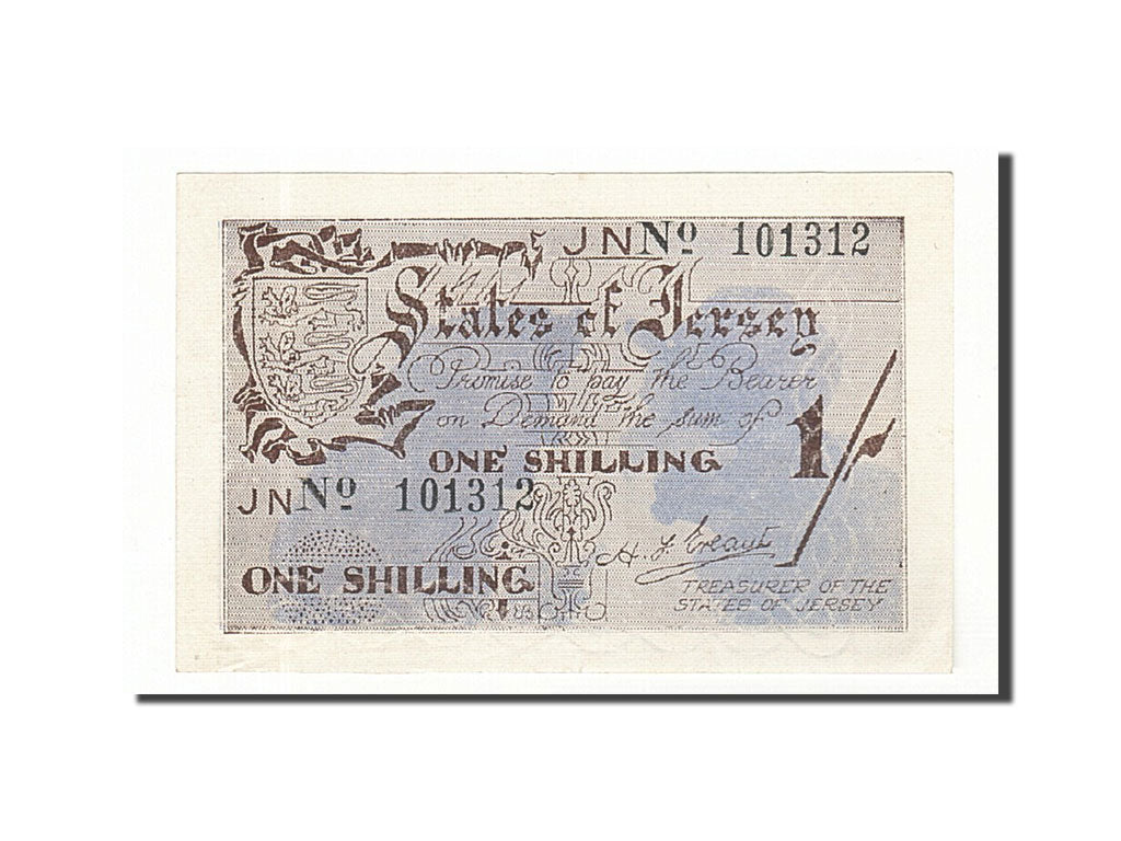 bancnota, 
  
  Jersey, 
  
  1 șiling