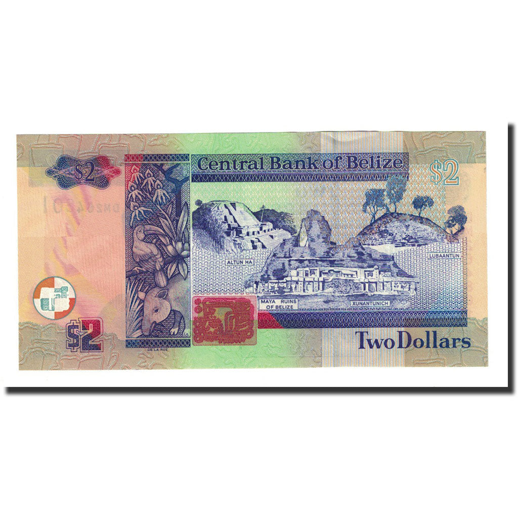 bancnota, 
  
  Belize, 
  
  2 dolari