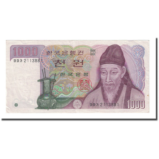 bancnota, 
  
  Coreea de Sud, 
  
  1000 Won