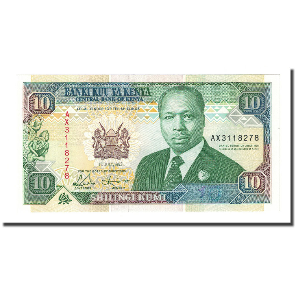 bancnota, 
  
  Kenya, 
  
  10 șilingi