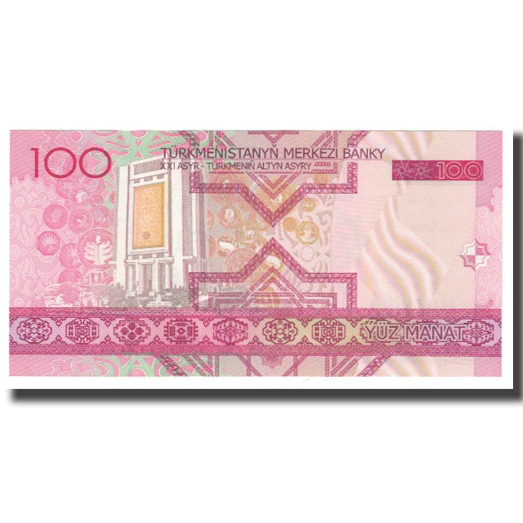 bancnota, 
  
  Turkmanistan, 
  
  100 Manat