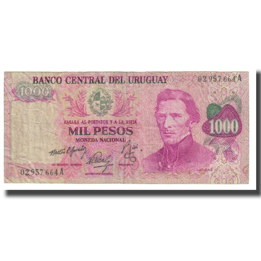 bancnota, 
  
  Uruguay, 
  
  1000 de pesos