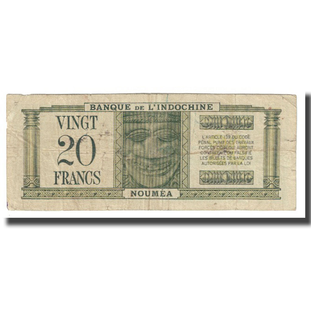 bancnota, 
  
  Noua Caledonie, 
  
  20 de franci