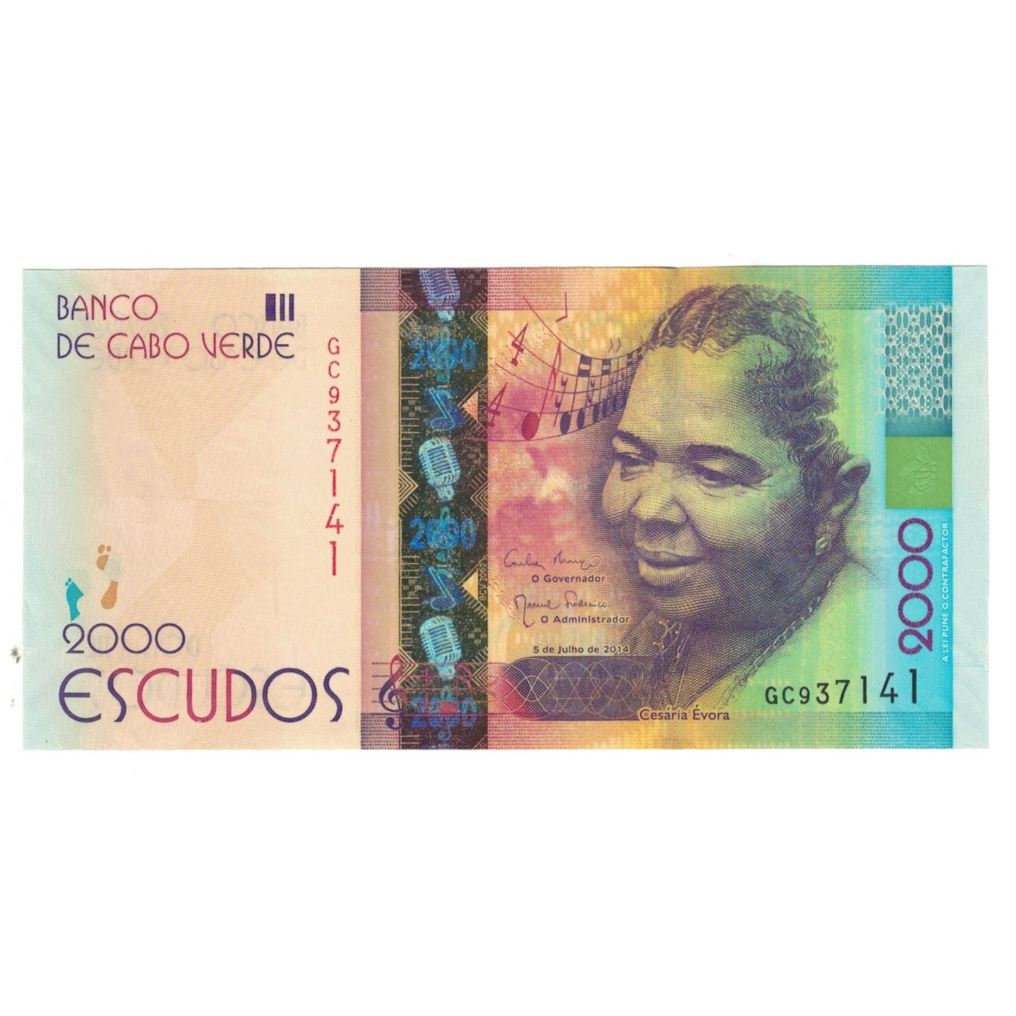 bancnota, 
  
  Capul Verde, 
  
  2000 de escudo