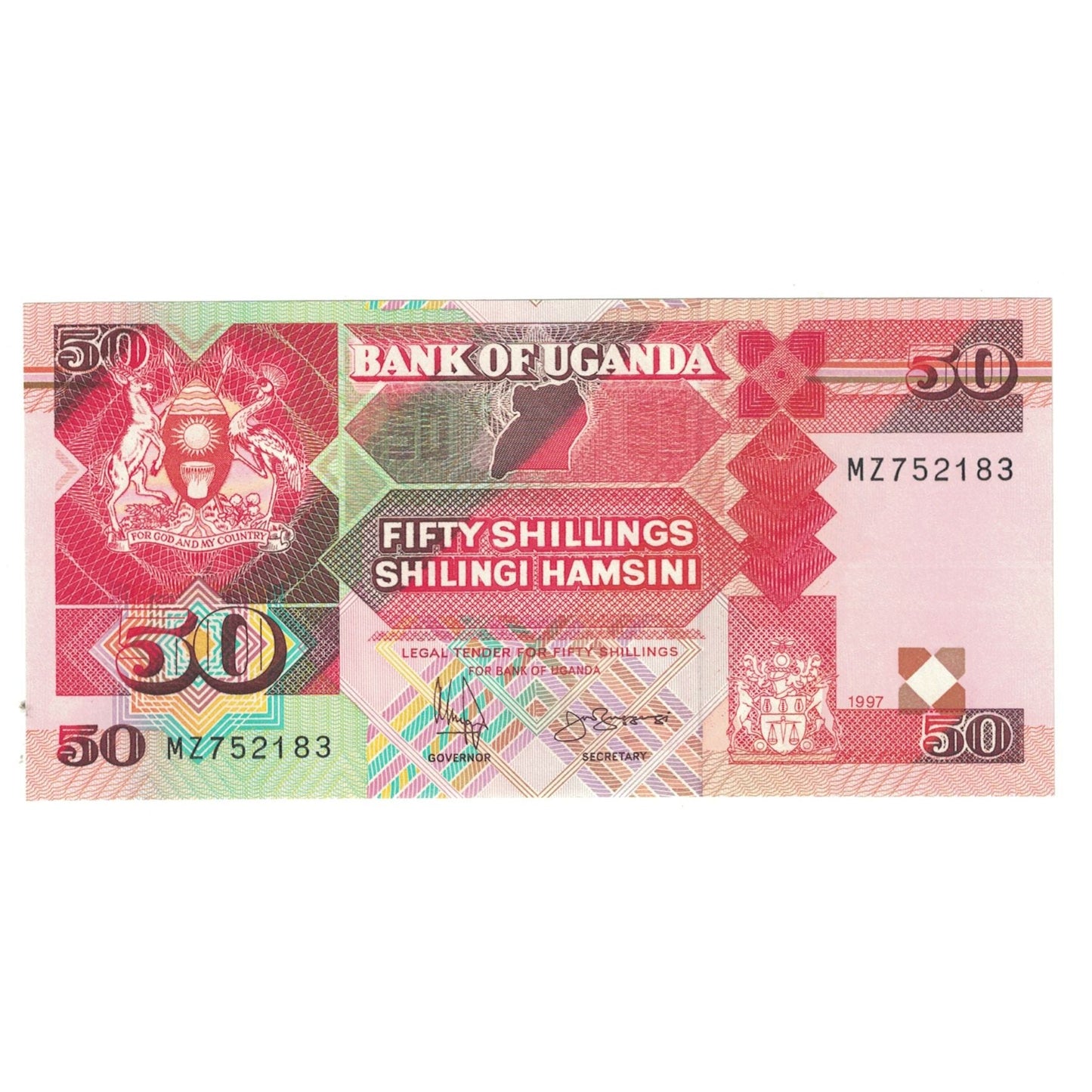 bancnota, 
  
  Uganda, 
  
  50 de șilingi