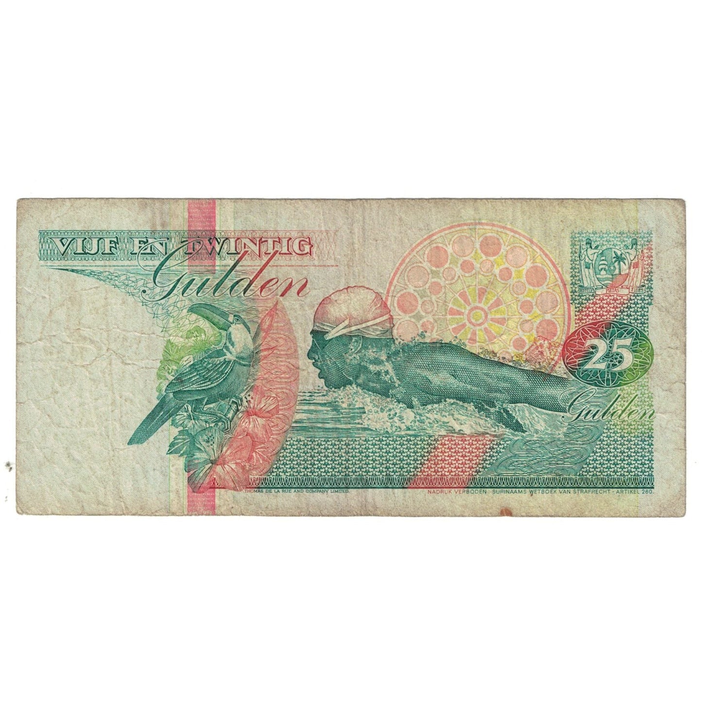 bancnota, 
  
  Surinam, 
  
  25 Gulden