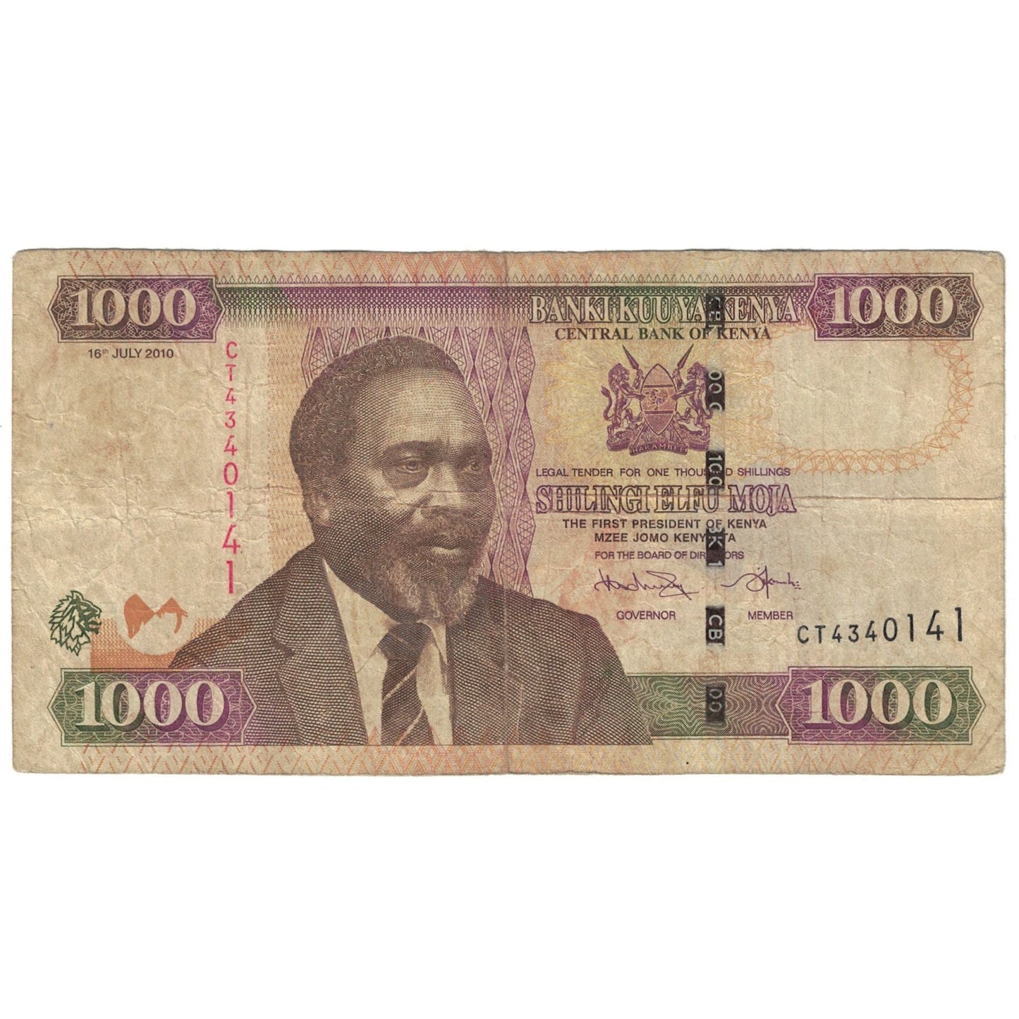 bancnota, 
  
  Kenya, 
  
  1000 de șilingi