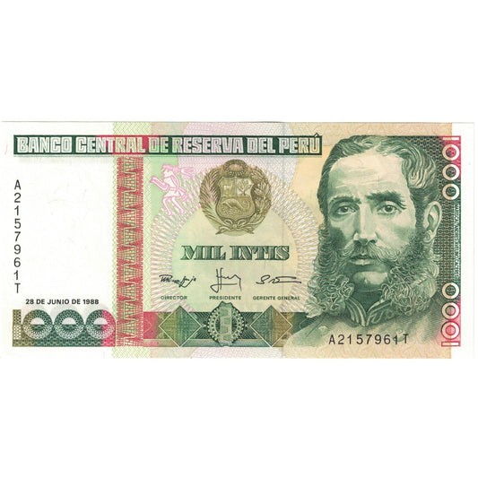 bancnota, 
  
  Peru, 
  
  1000 Intis