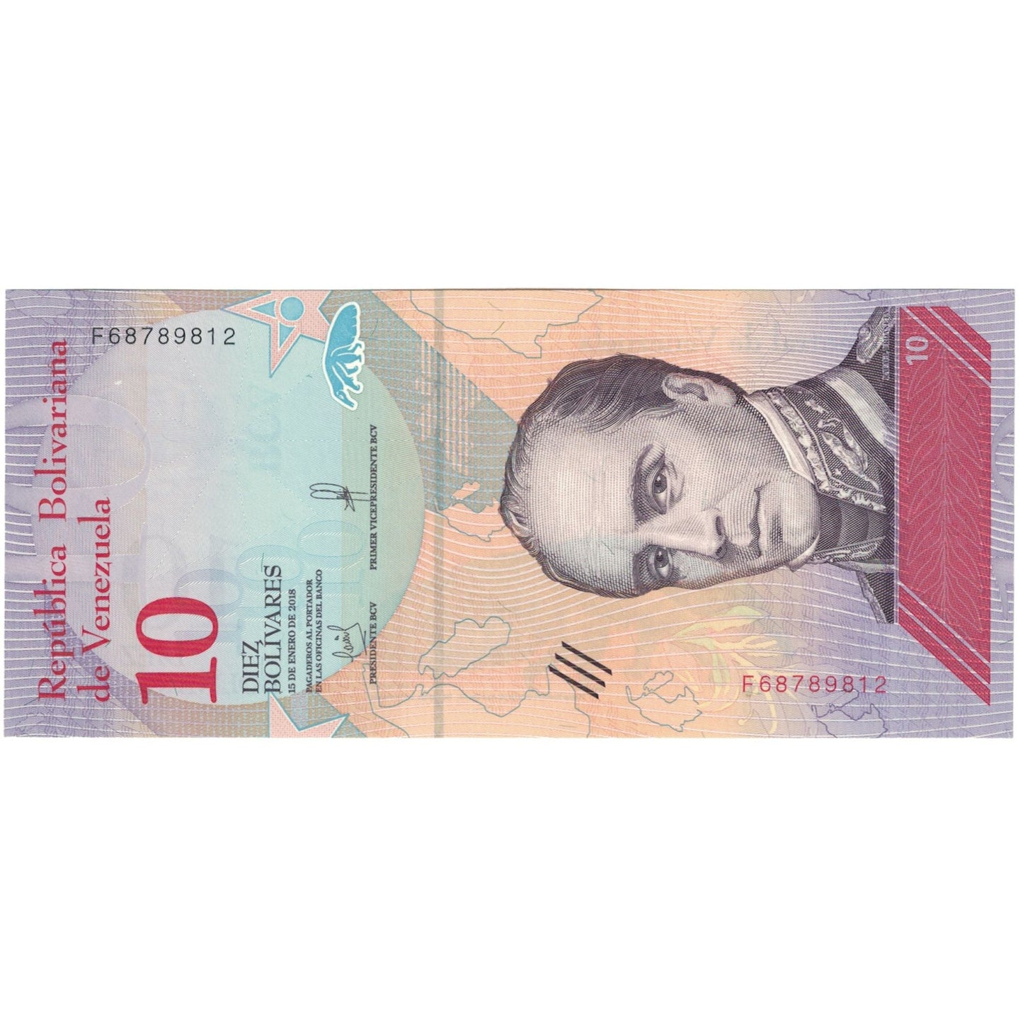 bancnota, 
  
  Venezuela, 
  
  10 Bolívares