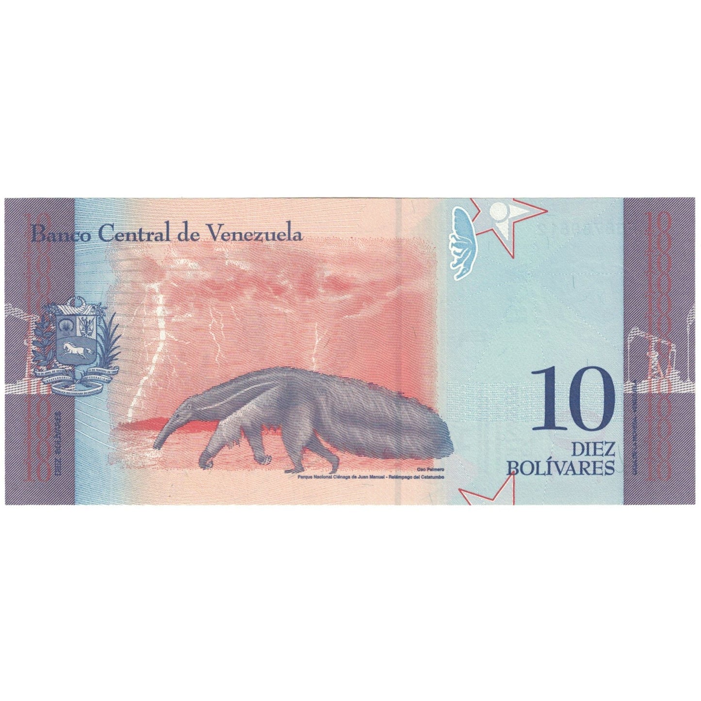 bancnota, 
  
  Venezuela, 
  
  10 Bolívares