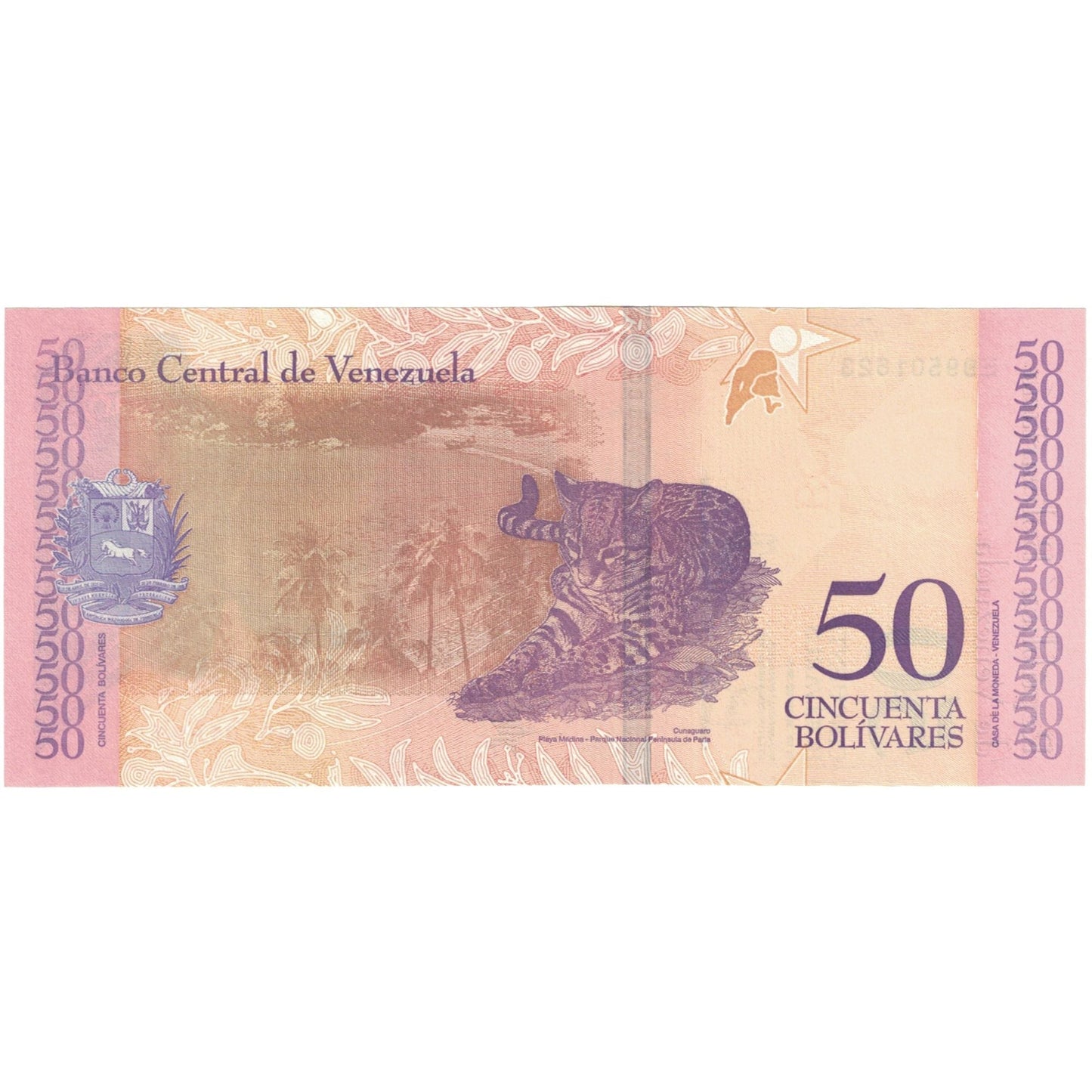 bancnota, 
  
  Venezuela, 
  
  50 bolivar