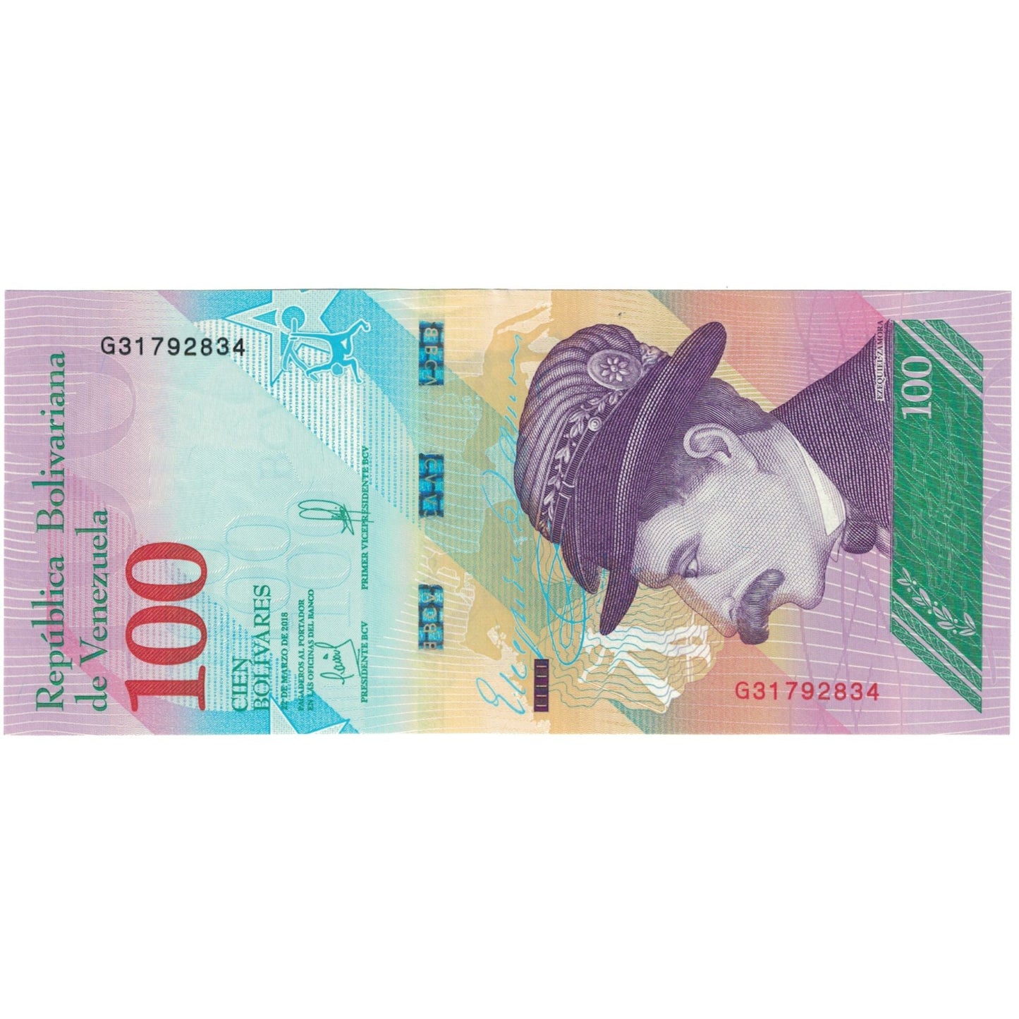 bancnota, 
  
  Venezuela, 
  
  100 bolivar