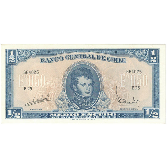 bancnota, 
  
  Chile, 
  
  1/2 escudo