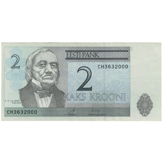 bancnota, 
  
  Estonia, 
  
  2 Krooni