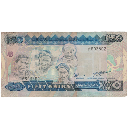 bancnota, 
  
  Nigeria, 
  
  50 Naira